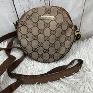Bolso de Hombro Gucci Lona Cuero Gg Lona Marrón Mujer Italia 122218 - Imagen 1 de 18