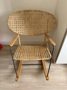 Ikea Grönadal Rattan and Ash Rocking Chair Very Good Condition Boho Tiki Garden - Picture 1 of 5