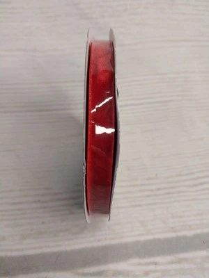 New! Red Velvet Skinny Ribbon 1/4" x 15 FT Fabric Christmas Craft Wreath Bows  - Image 1 of 4