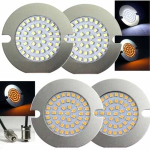 Eagle Lights 3 1/4" Harley Flat LED Turn Signals Front Rear Amber 1156 Resistor - Picture 1 of 11