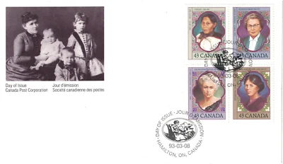 Canada Stamp #1459a - FDC U/A - Prominent Canadian Women (1993) 4 x 43¢ - Image 1 of 2