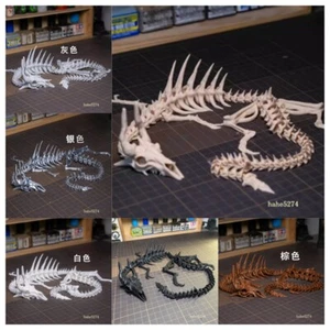 3D Printed Dragon Skeleton Movable Joints Gifts Ornaments Fish Tank Decorations - Picture 1 of 20