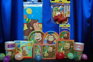 Juego de fiesta Curious George # 16 servilletas mantel platos tazas pancarta añadir un juego - Imagen 1 de 2