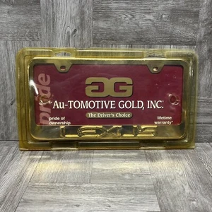Vintage Au-Tomotive Gold LEXUS License Plate Frame 23K Gold Plated NIP RARE HTF - Picture 1 of 15