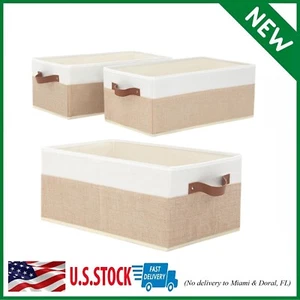 Closet Organizer Bins 3 Pack, Large Storage Bins for Shelves, Foldable Closet... - Picture 1 of 7