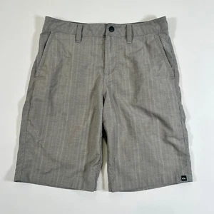 Quicksilver Boys Youth Kids Shorts Sz 26 Striped Gray Skate Skater - Picture 1 of 5