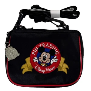 Bolso Bandolera Cinturón 25 Aniversario Disney Parks Mickey Negro Pin Trading - Imagen 1 de 4