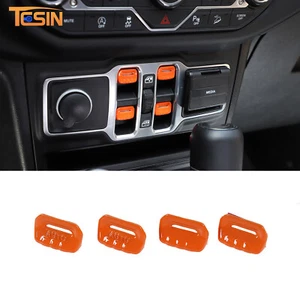 Cubierta de interruptor de elevación de ventana de consola central naranja para 18+ Jeep Wrangler JL JT - Imagen 1 de 9