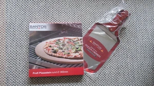 Set für Pizza Santos Profi Pizzastein rund 36,5mm + Pizzaheber edelstahl 52x20cm - Bild 1 von 2