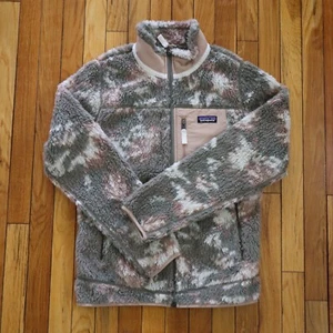 Patagonia Retro-X Fleece Jacket Womens Medium Snow Pine Camo Garden Green Sherpa - Picture 1 of 8