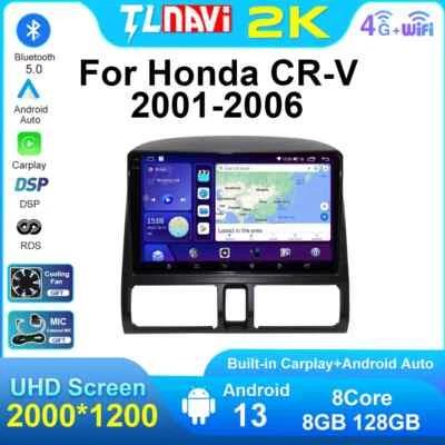 Android 13 Autoradio CarPlay GPS System w/ HD Display & DSP For Honda CR-V 01-06 - Image 1 of 4