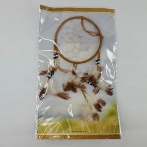 Dream Catcher With White And Beige Feathers From St. Joseph's Indian School NIB - Picture 1 of 9