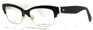 KATE SPADE Shantal QOP Black Gold Womens Semi Cat Eye Eyeglasses 50-17-135 AS IS - Picture 1 of 13