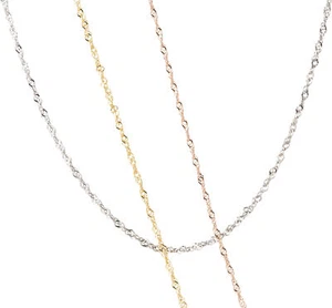 Halskette Singapurkette aus 375 Gold Weißgold Roségold gedrehte Panzerkette 9K - Bild 1 von 11