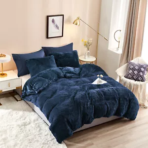 Plush Shaggy Duvet Cover Luxury Ultra Soft Crystal Velvet Bedding Set - Picture 1 of 45