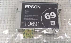 ORIGINAL Epson 69 T0691 schwarze Tintenpatrone neu werkseitig versiegelt - Bild 1 von 2