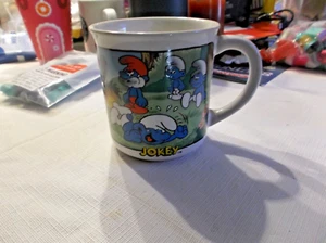 Vintage 1982 Wallace Berrie Smurf Ceramic Mug JOKEY #1596 - Picture 1 of 8