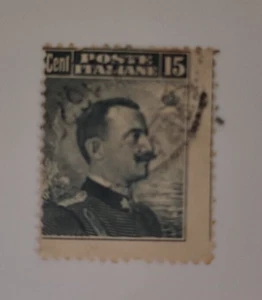REGNO 1906 - EFFIGIE VITTORIO EMANUELE III - 15 C. GRIGIO NERO USATO VARIETA' - Foto 1 di 1