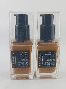 2 PACK COVERGIRL MATTE AMBITION ALL DAY SHINE-FREE FOUNDATION 2 TAN GOLDEN - Picture 1 of 5