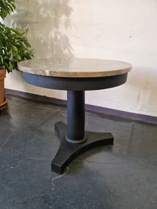 Biedermeier Tisch rund antik Marmorplatte - Bild 1 von 16
