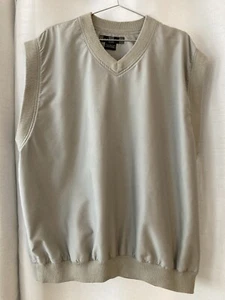 Nike Golf Vest Mens XL V-Neck Windbreaker Sleeveless Beige Activewear - Picture 1 of 5