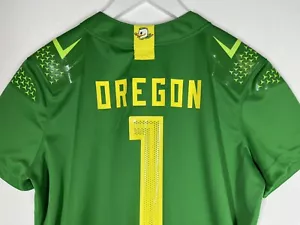 Oregon Ducks Women's Football Green &Yellow Jersey Nike Dri-Fit Size Large NWT - Picture 1 of 13