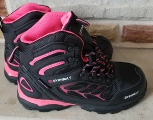 DYKHMiLY Women's Size 7 Steel Toe Boots. Pink and Black - Picture 1 of 6