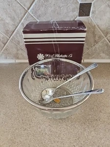 Ensaladera W & S Blackinton 24 % cristal de plomo/plata, 2 servidores plateados 66370 - Imagen 1 de 5