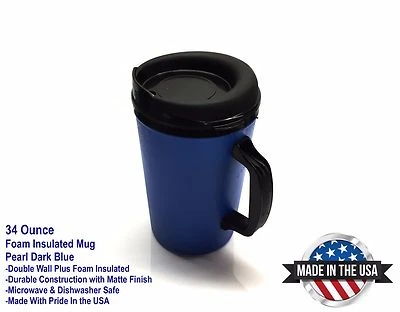 20 oz. Taza de viaje de café Thermo-Serv con tapa - azul Foto 1 de 4