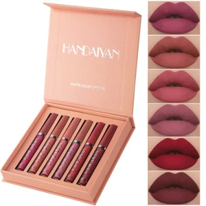 Juego de 6 lápices labiales líquidos mate impermeable brillo labial de larga duración maquillaje cosmético - Imagen 1 de 14