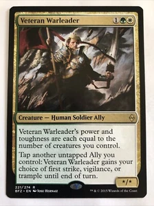 MTG Battle For Zendikar Veteran Warleader 221/274 NM Rare - Picture 1 of 2