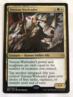 MTG Battle For Zendikar Veteran Warleader 221/274 NM Rare - Image 1 of 2
