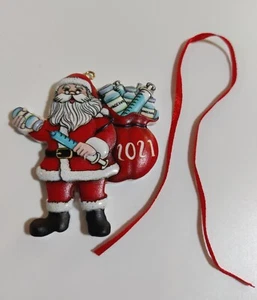 Novità Quarantena 2021 Decorazione Natalizia Babbo Natale Colpo Vaccino Decorazione Natalizia - Foto 1 di 5