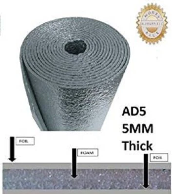 US ENERGY PRODUCTS USEP Reflective Insulation Roll Foam Core Radiant Barrier 5MM AD5 (48"x10') R8