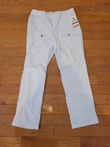 Adar Pro Scrub Pants Slim Tapered Leg White Large - Picture 1 of 2