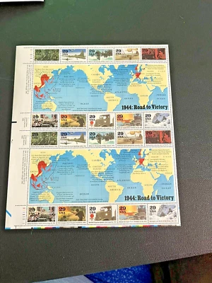 USPS 1944: Road to Victory, 1945 Victory at Last full sheets. Catalog #2838,2981 - Image 1 of 2