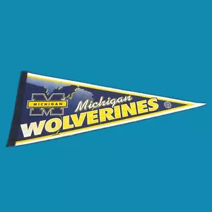 Vintage Michigan Wolverines Licensed 30" x 12" Pennant Rico Tag Express - Picture 1 of 3