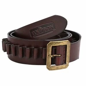 TOURBON Leather Cartridge Belt Adjustable Ammo Bandolier with .44 .45 Shell H... - Picture 1 of 9