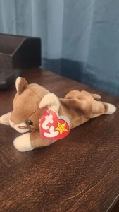 Rare Retired Ty Beanie Baby *Pounce* The Cat 1997 Mint P.E. Pellets With Errors - Picture 1 of 5