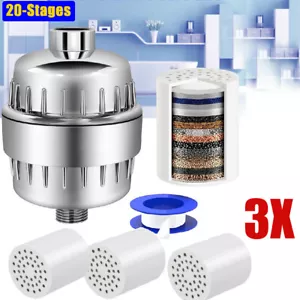 20-Stage Shower Head Filter with 3 Replaceable Filter Cartridges for Hard Water - Picture 1 of 17