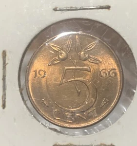 1966 Netherlands 5 Cents UNC KM181 - Picture 1 of 4