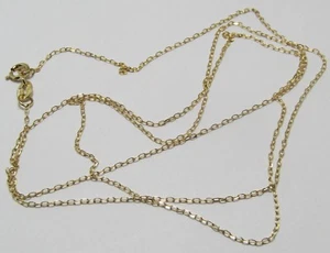 100% Genuine NEW 9K Solid Yellow Gold 1.2mm Link Necklace Chain 50cm. BRAND NEW - Picture 1 of 12