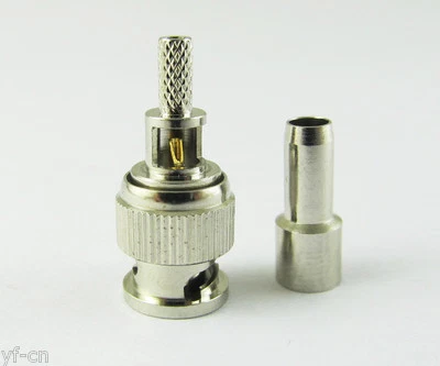 6x Mini BNC Male Plug Window Crimp Coaxial Connector for G174 RG188 RG316 Cable - Image 1 of 4