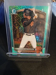 2025 Bowman Chrome Aqua Mojo Refractor - 1st - Bo Davidson #BCP-206 SP /299 - Foto 1 di 2