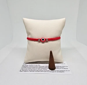RED TURKISH EYE BRACELET / OJO TURCO PULSERA ROJO PARA PROTECCION ALEJA MAL - Picture 1 of 5