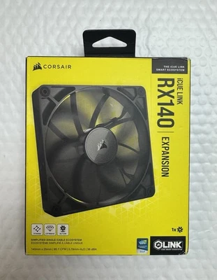 Вентилятор CORSAIR RX Series, iCUE LINK RX140, 140 мм, одна упаковка - коробка вскрыта - Изображение 1 из 3