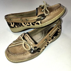 Sperry Top-Sider Bootsschuhe hellbraun/braun Leopardenmuster Gepardenmuster Damengröße 6,5 - Bild 1 von 8