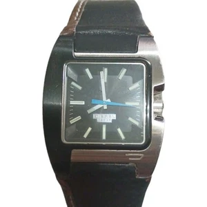 Diesel Only the Brave WaterResist DZ-4082 Blue 2nd Hand Black Leather Band WORKS - Picture 1 of 7