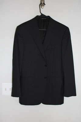 ABRIGO DEPORTIVO DE VIAJE NEGRO CHECK CANALI 100% LANA talla 40R hecho en ITALIA Foto 1 de 4