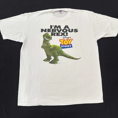 Camisa De Colección Toy Story Para Hombres XL Blanca Nervioso Rex Disney El Capitán Años 90 EE. UU. Foto 1 de 4